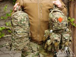 Модуль "СКАУТ" до и после закрепления подсумков MOLLE